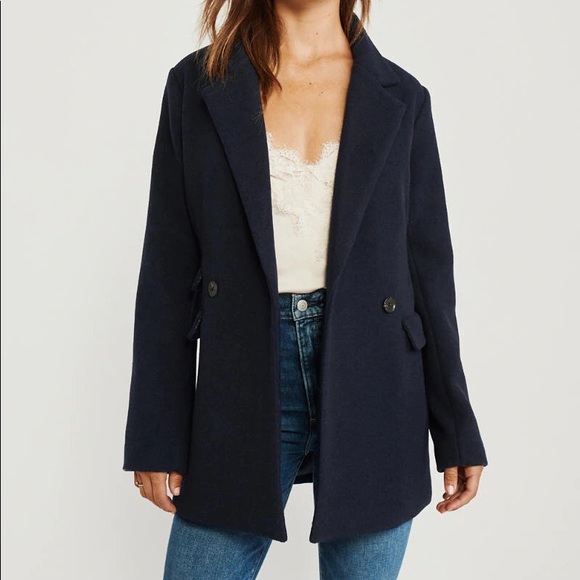 Abercrombie & Fitch Navy Wool Blazer Sz XS - Picture 2 of 9